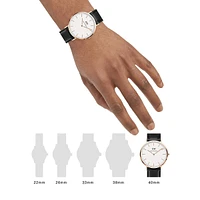 Montre Classic Sheffield avec bracelet en cuir, 40 mm
