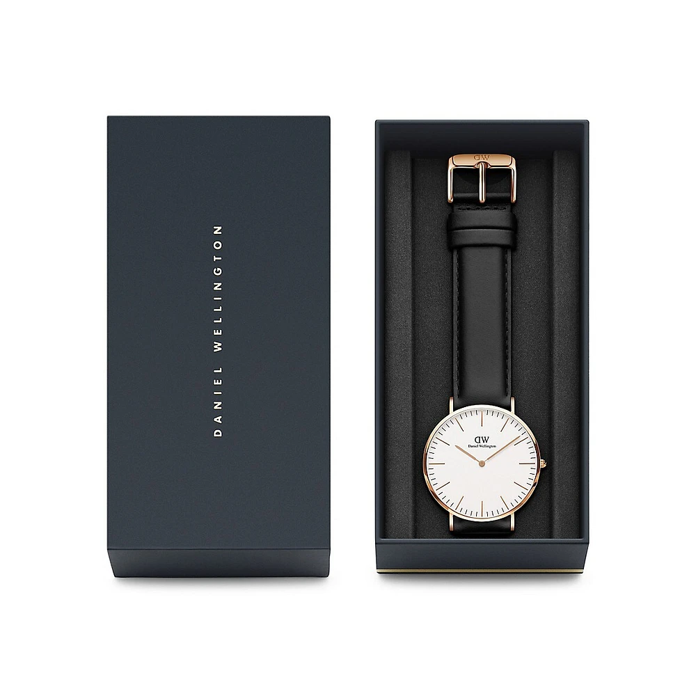 Montre Classic Sheffield avec bracelet en cuir, 40 mm