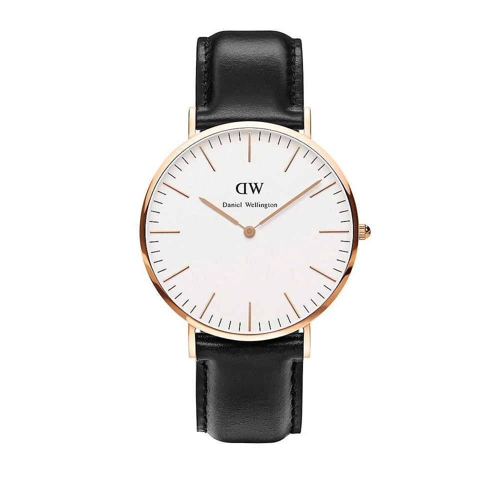 Montre Classic Sheffield avec bracelet en cuir, 40 mm
