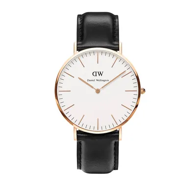 Classic Sheffield 40mm Leather Strap Watch