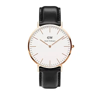 Montre Classic Sheffield avec bracelet en cuir, 40 mm