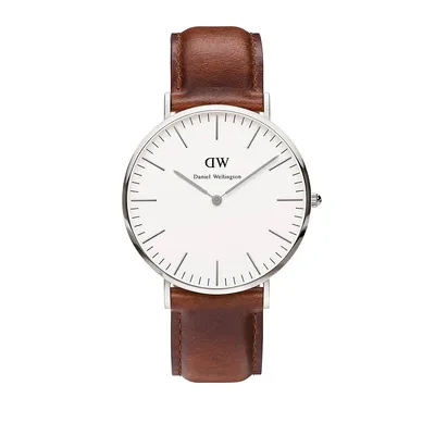 Classic St Mawes 40mm Leather Strap Watch