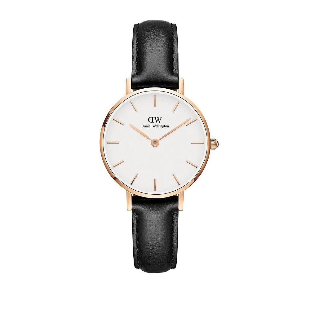 Montre en filet de 28 mm à bracelet en cuir Petite Sheffield