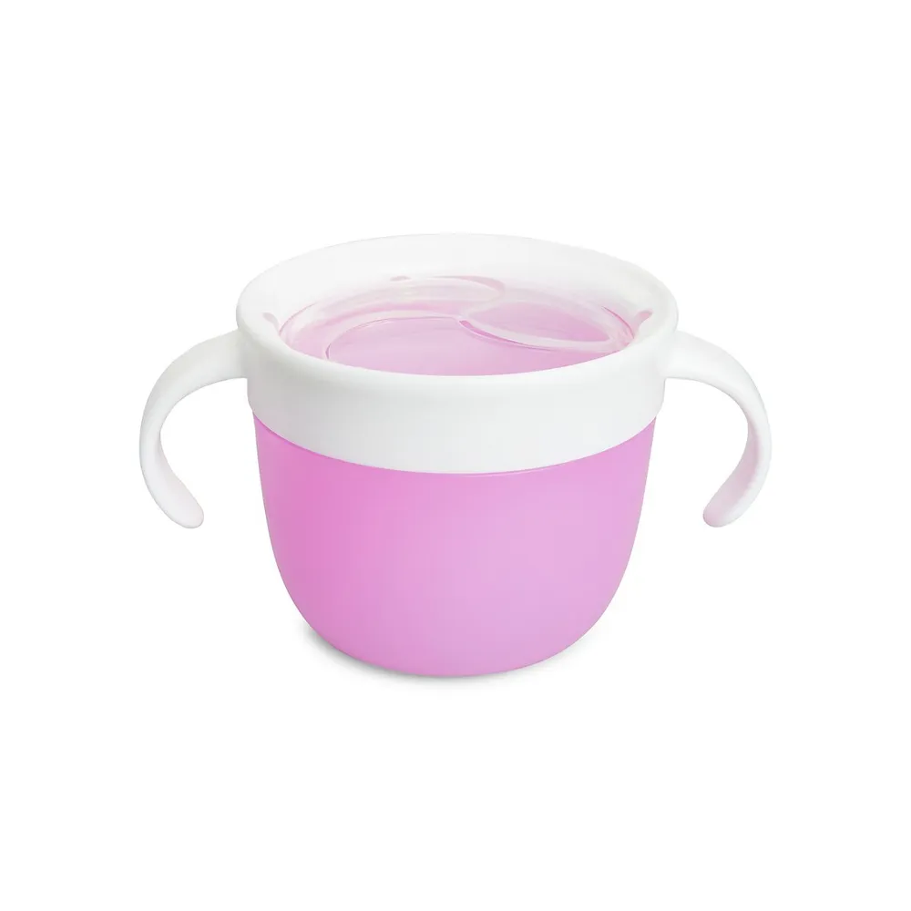 Munchkin Snack+ Stainless Steel Snack Catcher with Lid - Pink