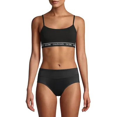 CK ONE Stretch-Fit Cotton-Blend Bralette