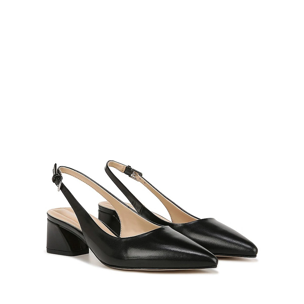 Racer Leather Slingback Pumps