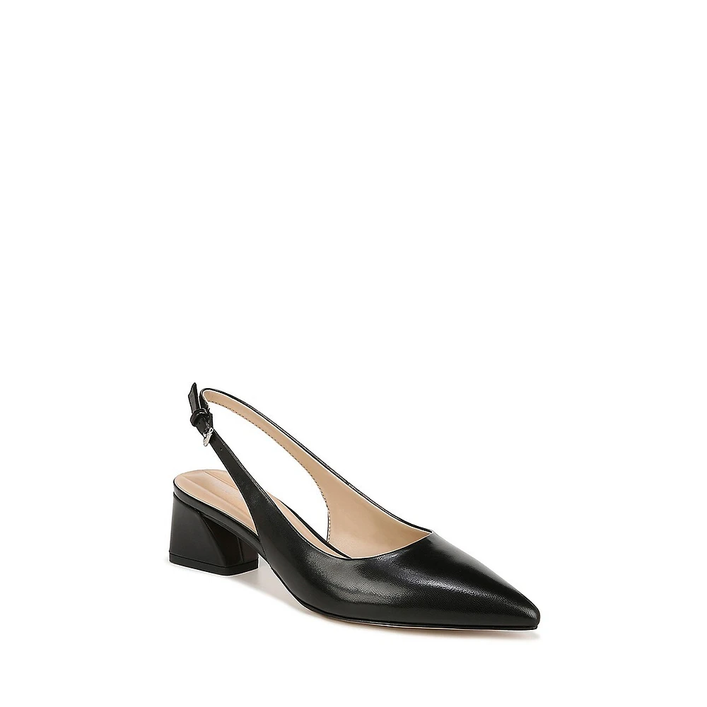 Racer Leather Slingback Pumps