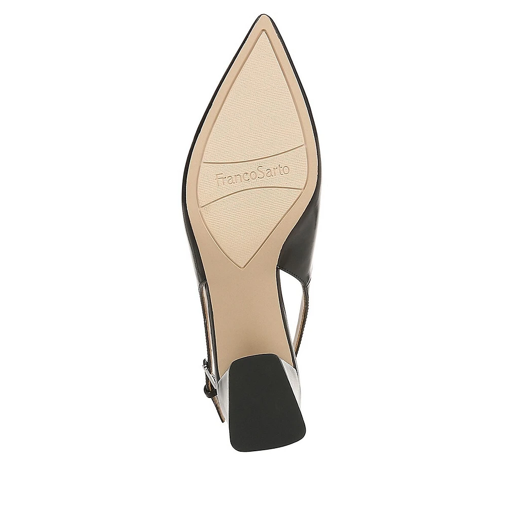 Racer Leather Slingback Pumps