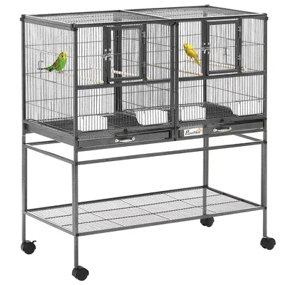 Large Double Rolling Metal Bird Cage Bird House