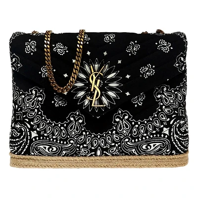 Loulou Black Paisley Quilted Small Cross Body Bag
