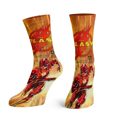 Dc Comics The Flash In Action Logo Crew Socks