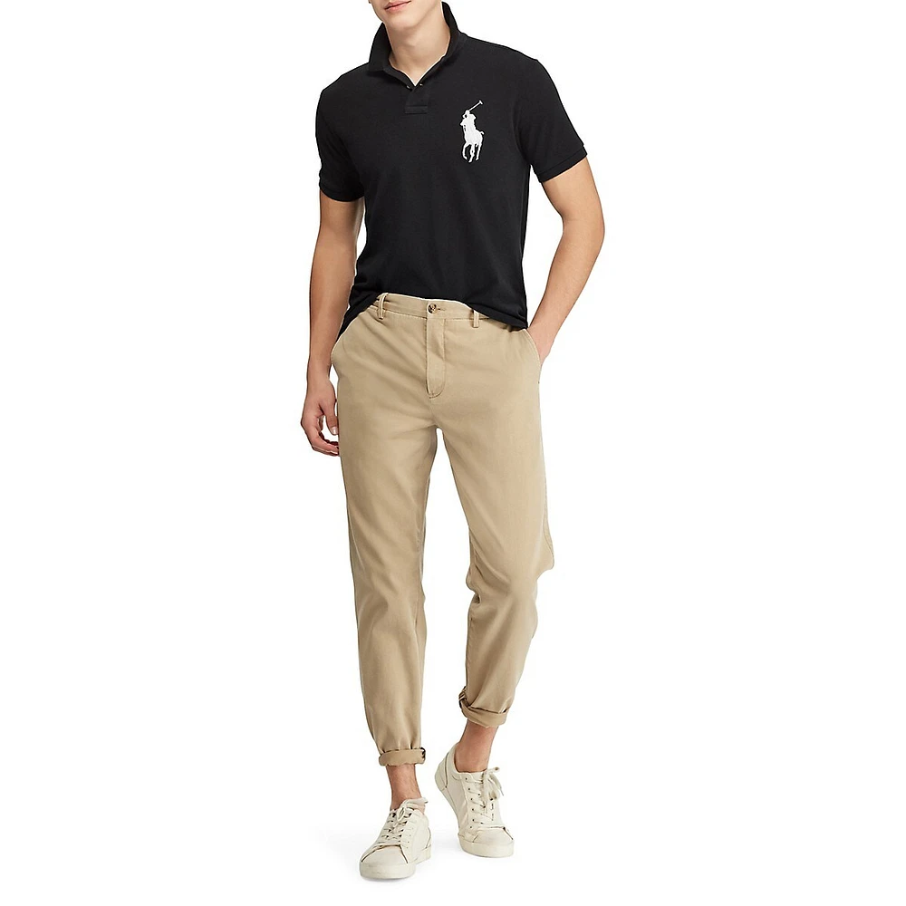 Custom-Slim Fit Mesh Cotton Polo