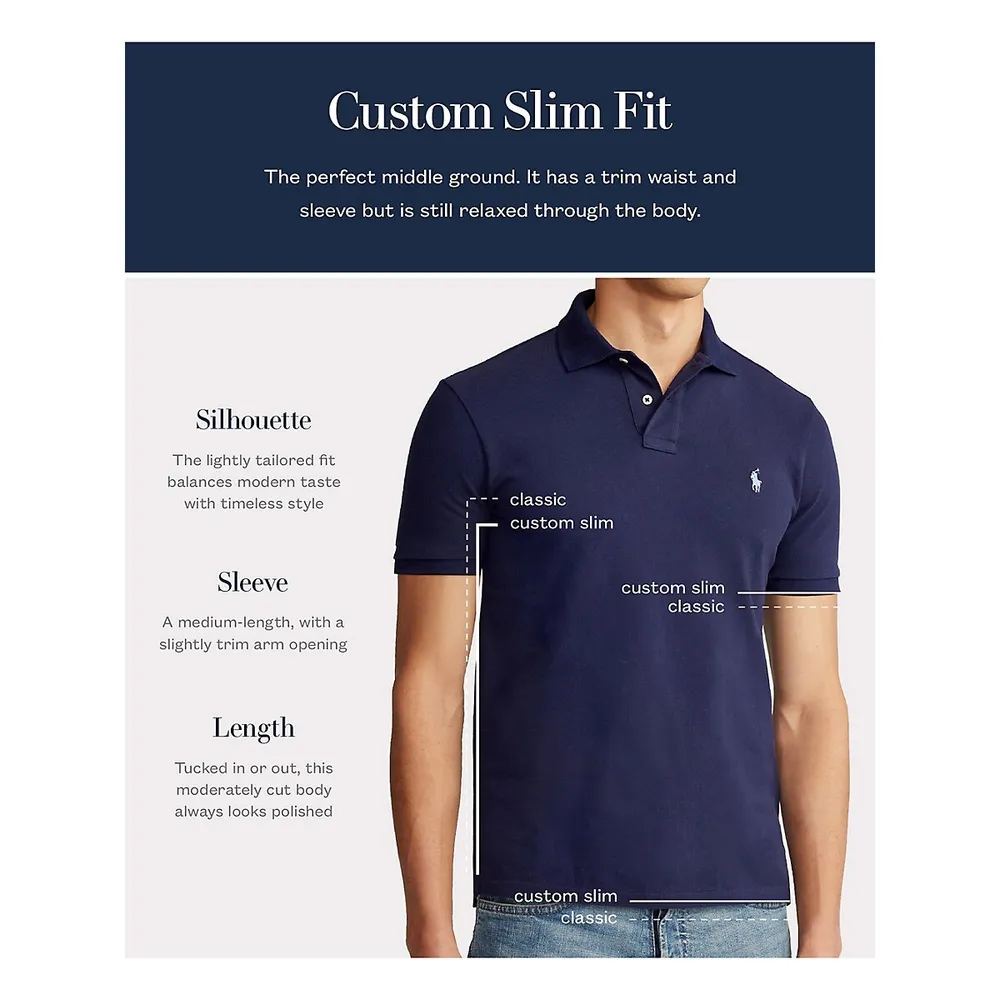 Custom-Slim Fit Mesh Cotton Polo