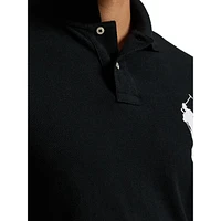 Custom-Slim Fit Mesh Cotton Polo