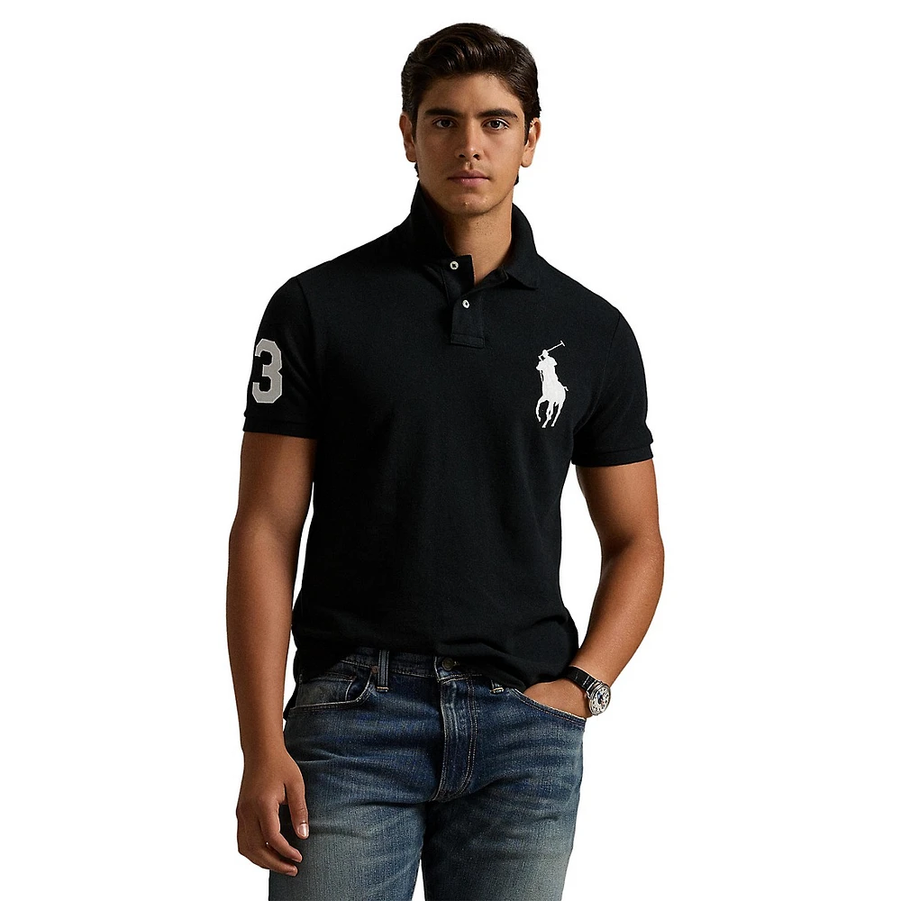 Custom-Slim Fit Mesh Cotton Polo