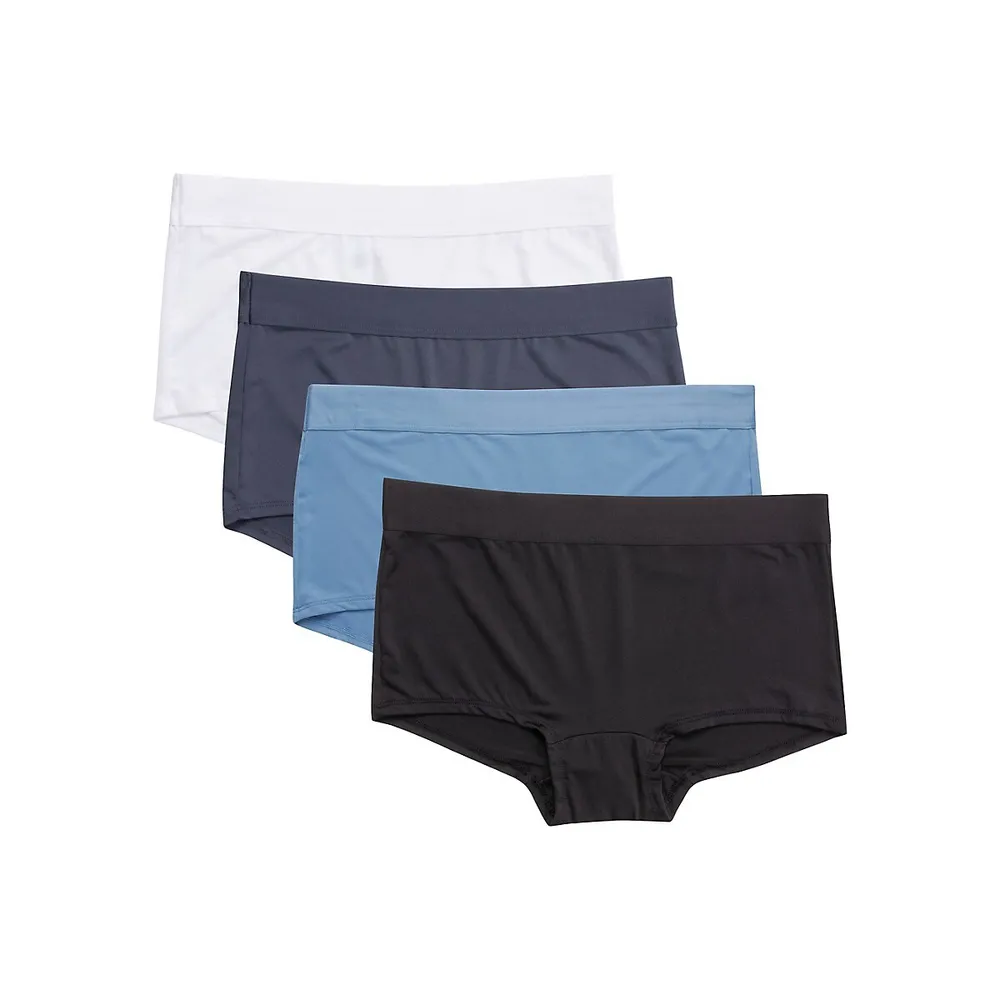 Hanes Sport X-Temp Men's Cotton Boxer Brief Underwear, Black/Grey, 4-Pack