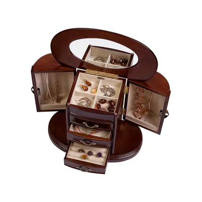Boîte à bijoux ovale en bois Heloise