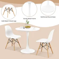 5 Pcs Dining Set Modern Round Dining Table 4 Chairs For Small Space Kitchen
