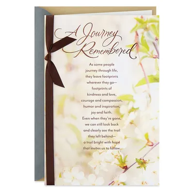 Mahogany Religious Sympathy Greeting Card (they Leave Footprints)