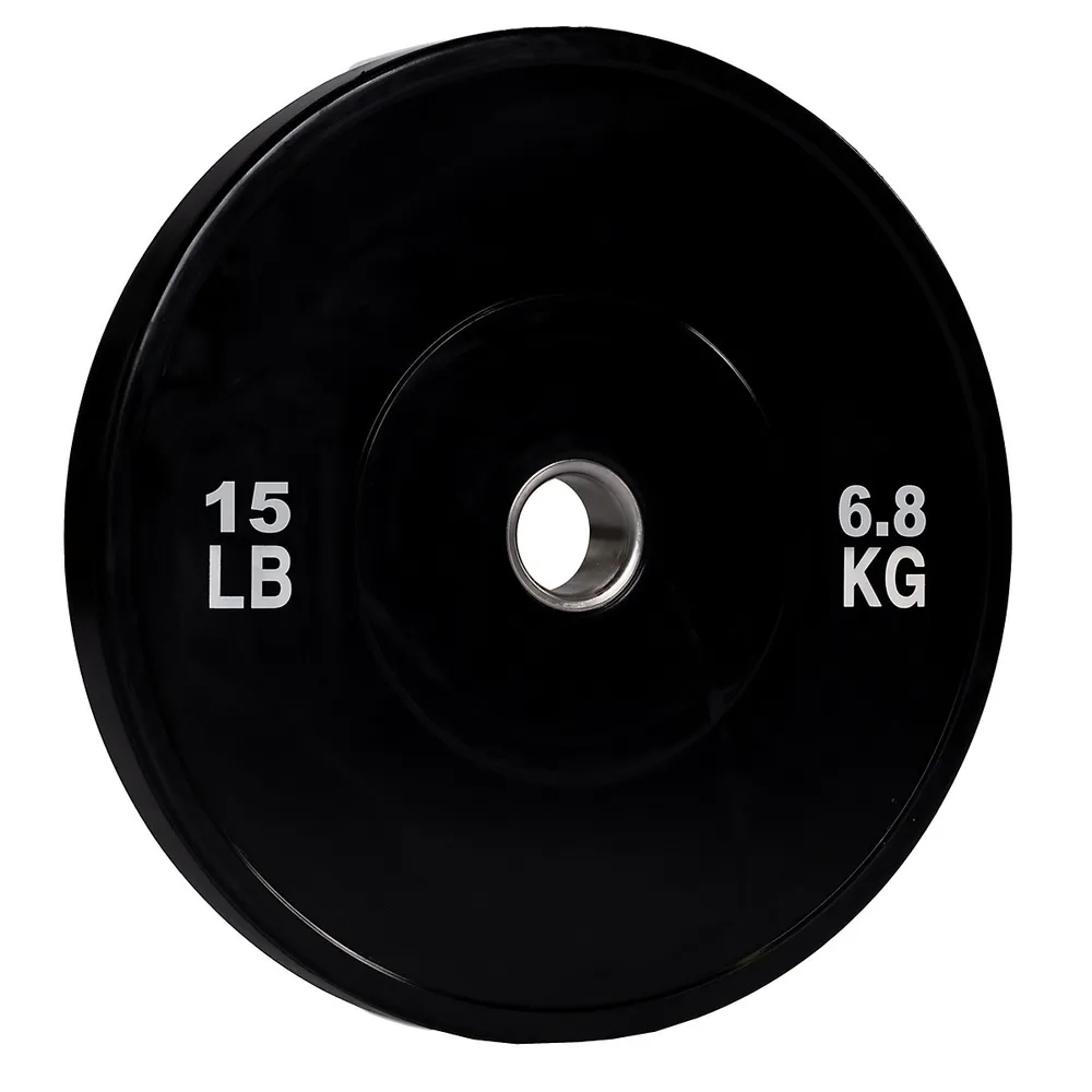 Olympic Rubber Bumper Plate - Weight With 2-inch Stainless Steel Insert