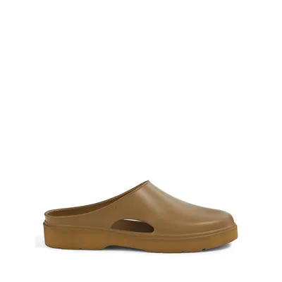 Geo Leather Cutout Clogs