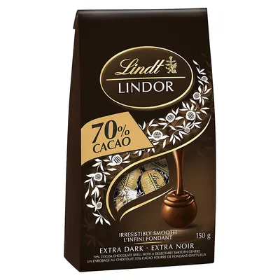 Lindor 70% Cocoa Dark Chocolate Truffle Bag