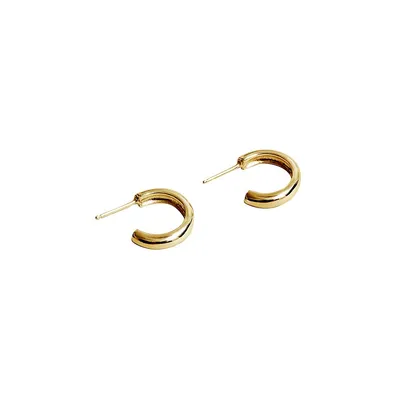 Core Abbie 14K Goldplated Sterling Silver Semi Hoop Earrings