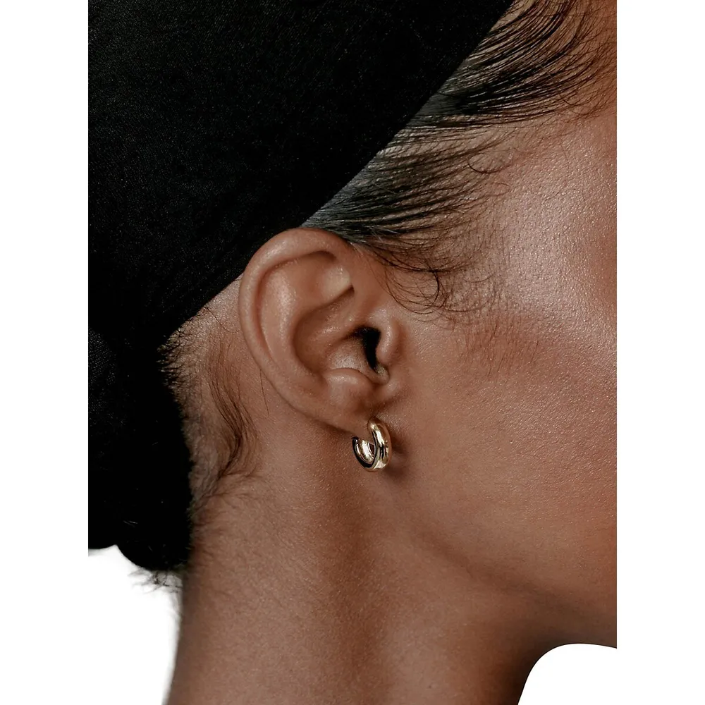 Core Abbie 14K Goldplated Sterling Silver Small Hoop Earrings