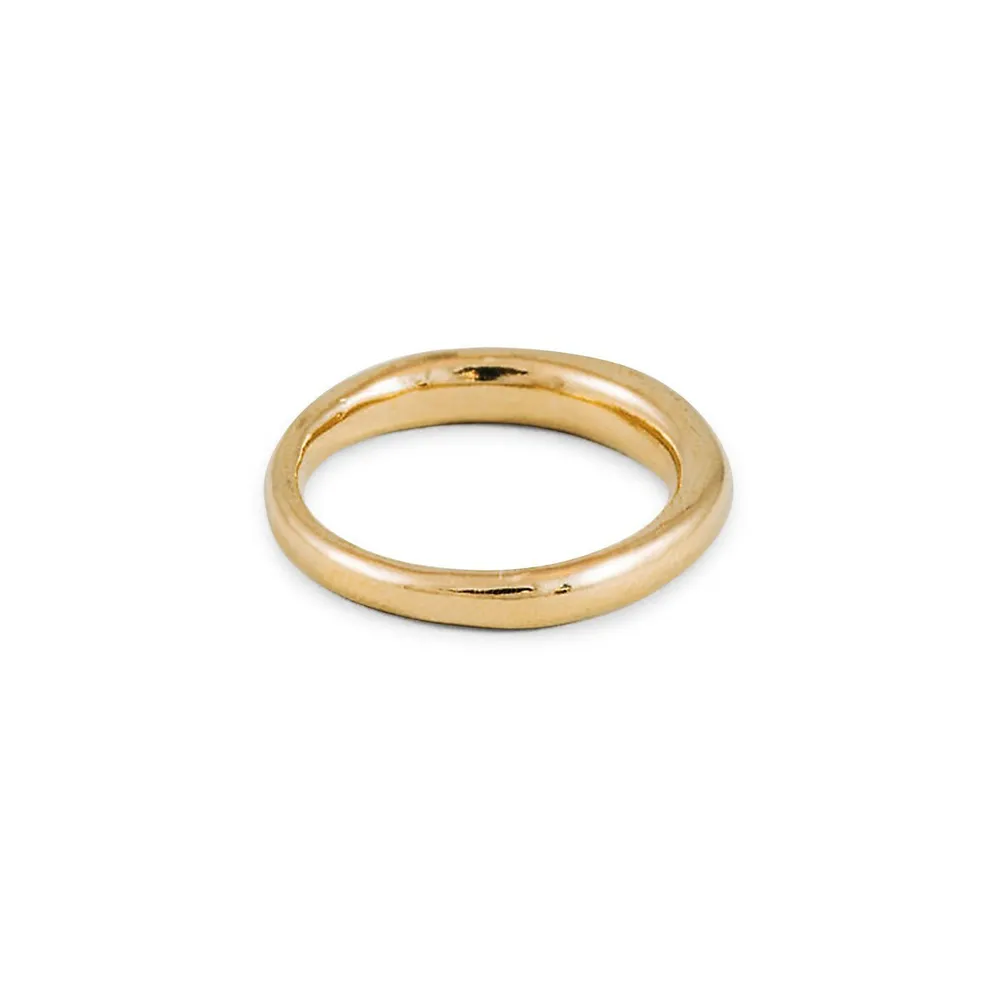 Core Emeile 14K Goldplated Rounded Band Ring