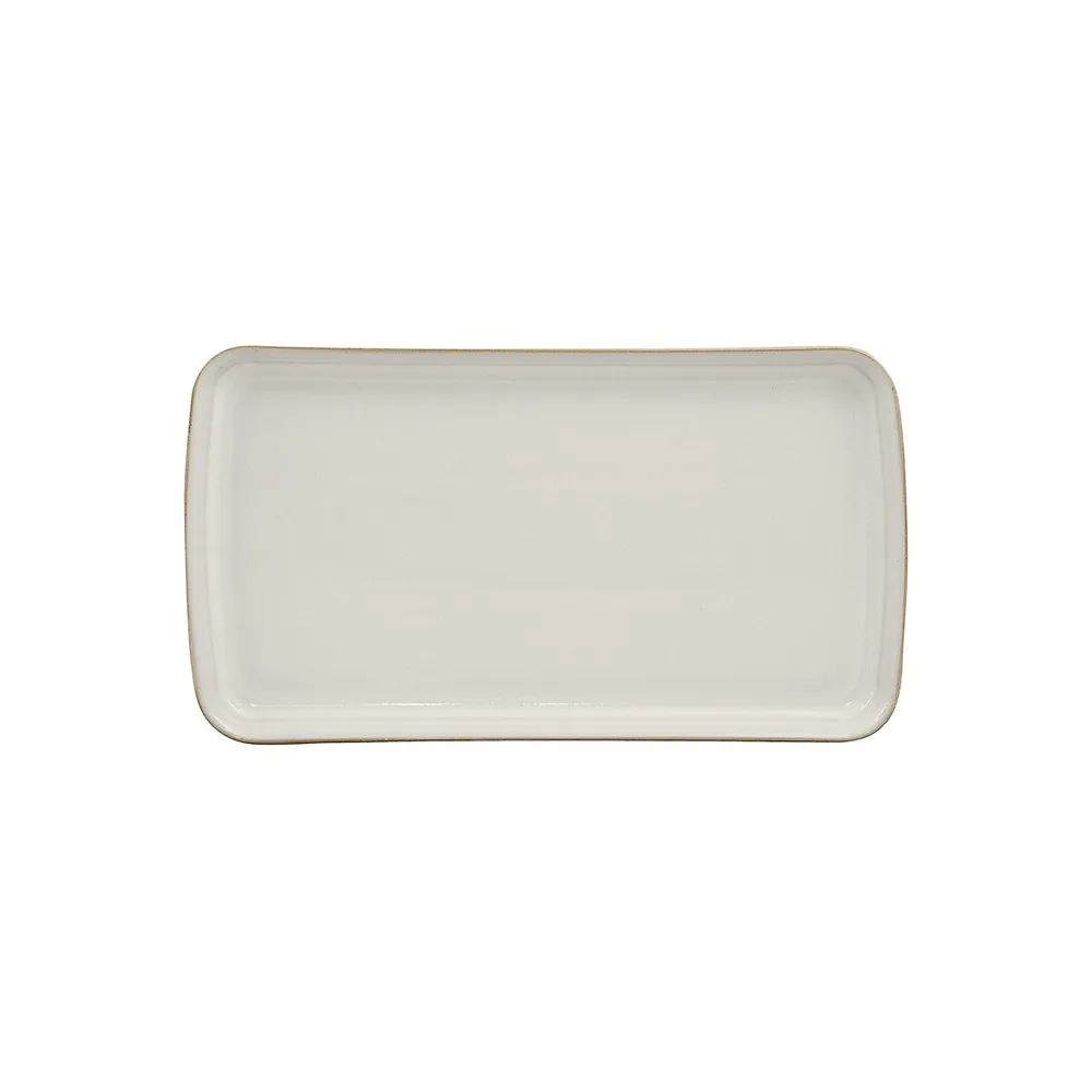 Natural Canvas Stoneware Small Rectangular Platter
