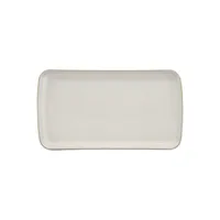 Natural Canvas Stoneware Small Rectangular Platter