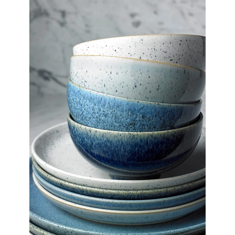 Studio Blue 4-Piece Coupe Dinner Plate Set