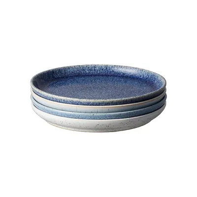 Studio Blue Stoneware 4-Piece Coupe Tea Plate Set