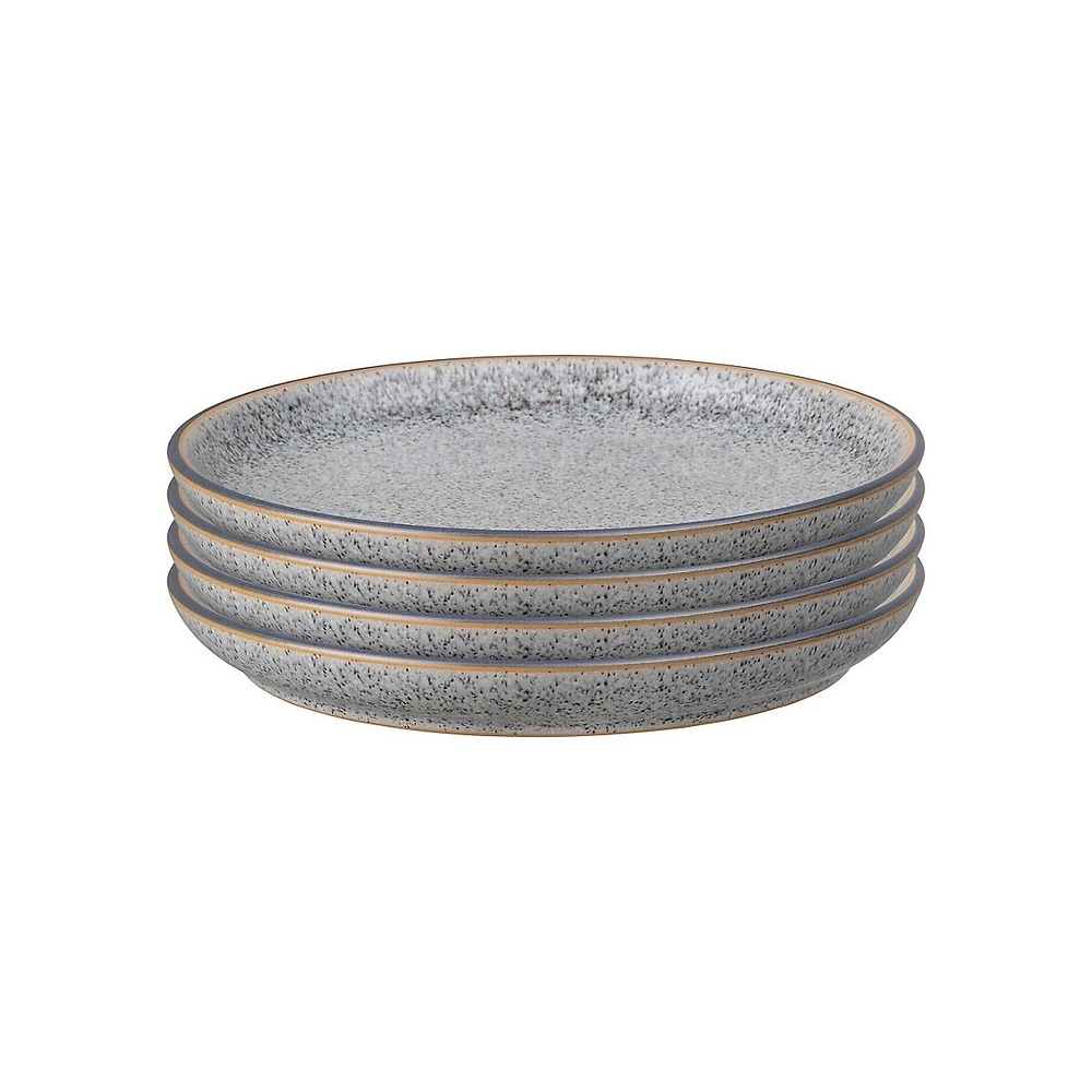 Studio Grey Stoneware 4-Piece Coupe Salad Plate Set