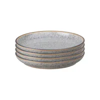 Studio Grey Stoneware 4-Piece Coupe Tea Plate Set