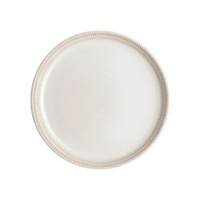 Natural Canvas Chevron Stoneware Coupe Salad Plate