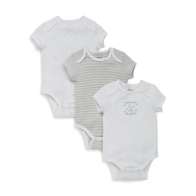Baby's 3-Pack Welcome The World Bodysuit Set
