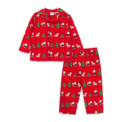 Pyjama à motif de pères Noël pour bébé, deux pièces