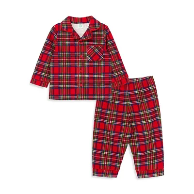 Pyjama à carreaux pour bébé, deux pièces