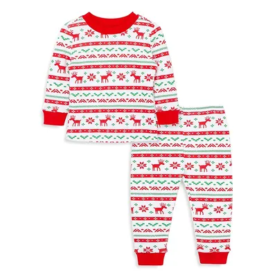Pyjama de Noël à motif orignal pour bébé garçon, 2 pièces