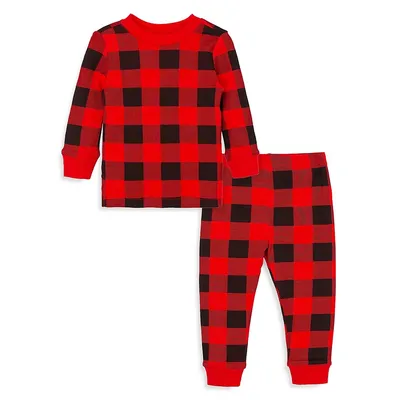 Pyjama à gros carreaux pour bébé garçon, 2 pièces