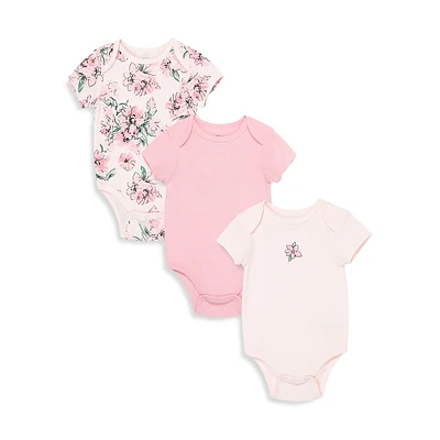 Baby Girl's 3-Piece Floral Bodysuit Pack