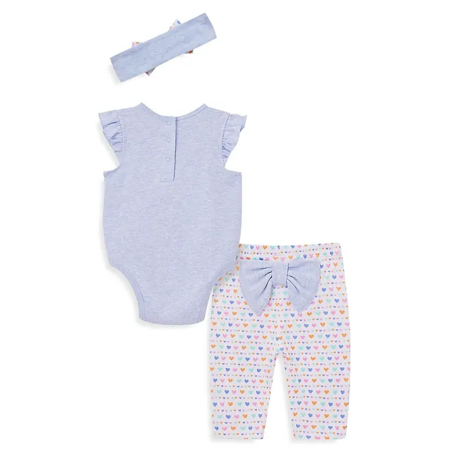 Two-Piece Bodysuit, Pants and Headband Set (3-12M)