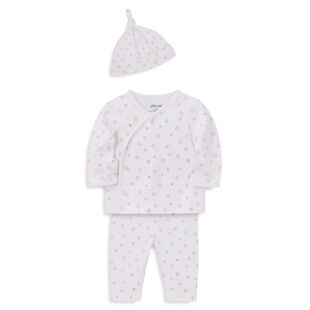 Baby's 3-Piece Lucky Stars Shirt, Pants & Hat Set