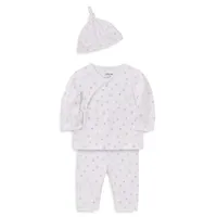 Baby's 3-Piece Lucky Stars Shirt, Pants & Hat Set