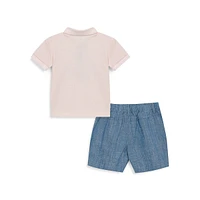 Ensemble polo Anchor et short en chambray pour bébé garçon