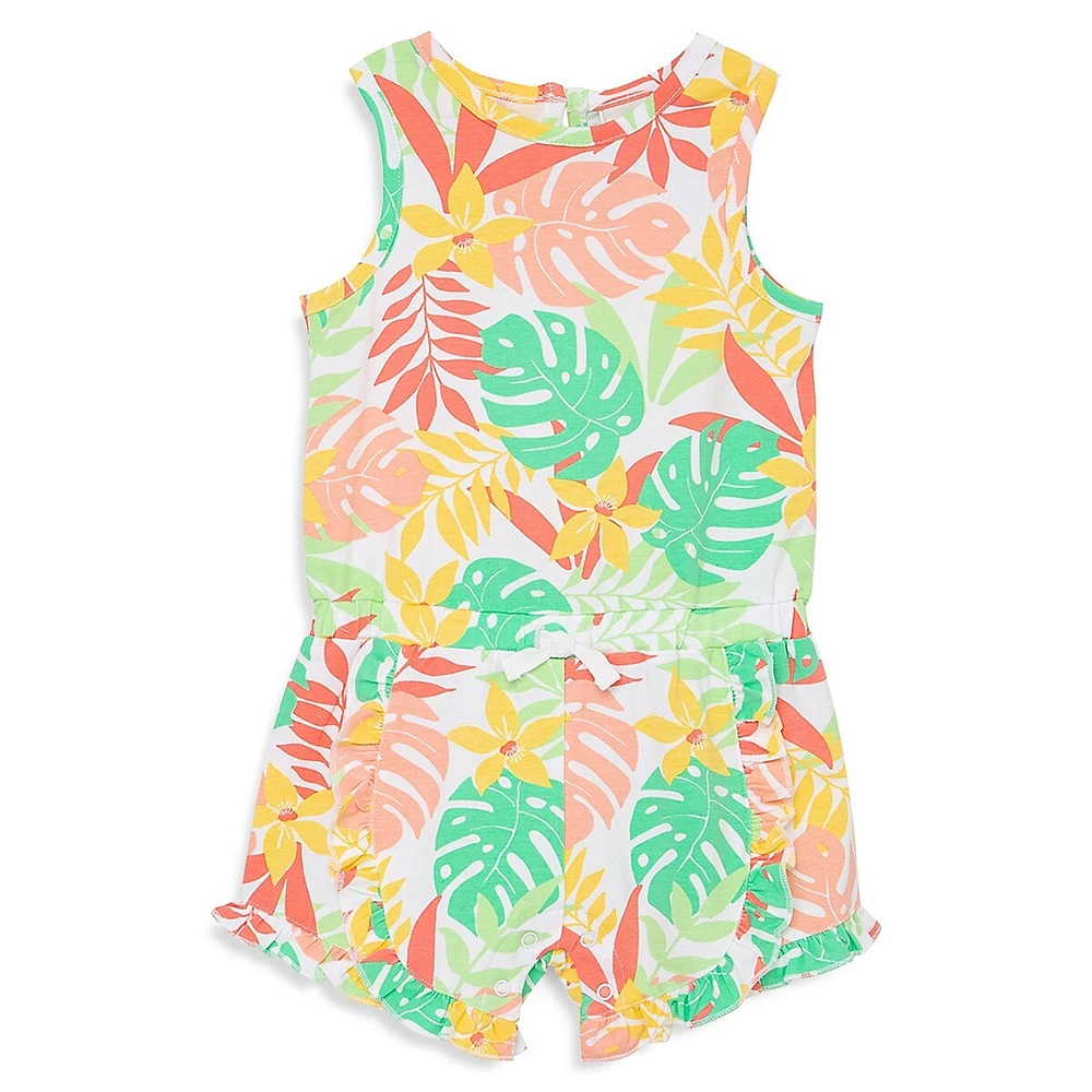 Barboteuse en tricot tropicale pour bébé fille