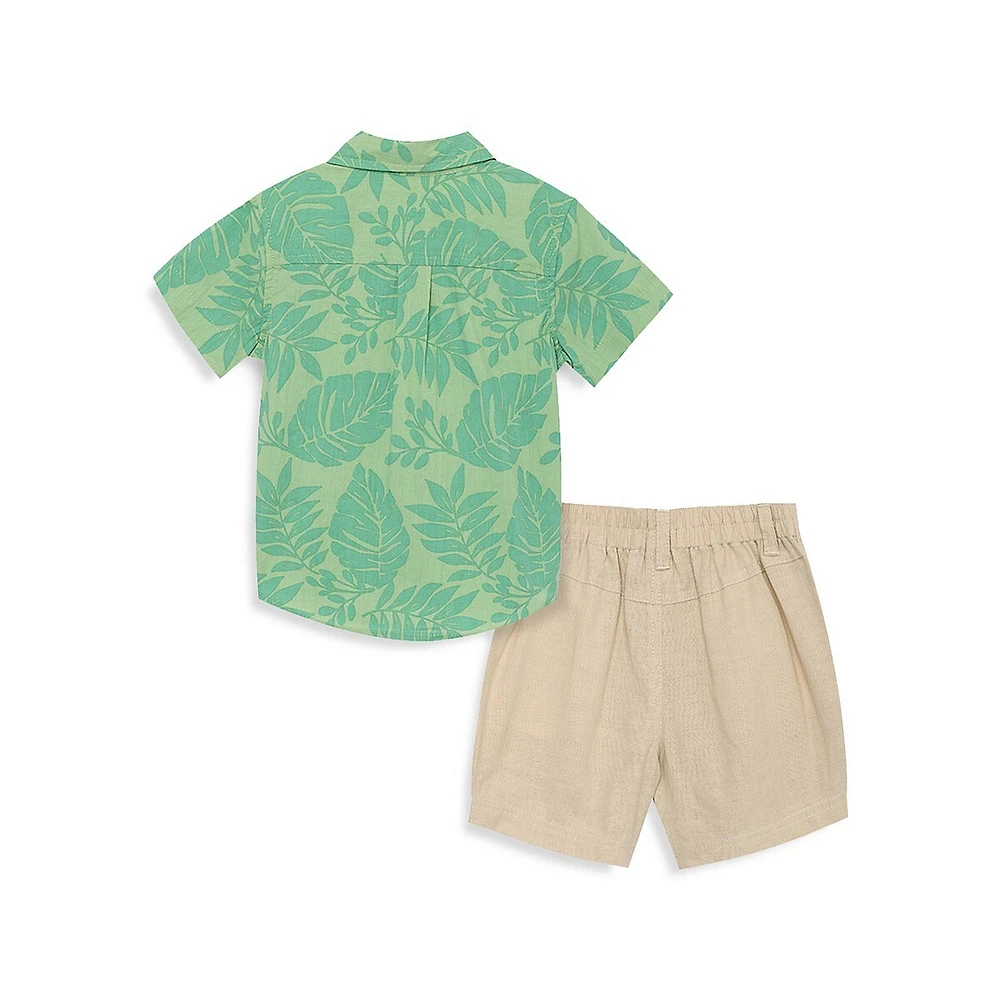 Ensemble chemise à manches courtes et short tissé pour bébé garçon