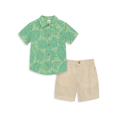 Ensemble chemise à manches courtes et short tissé pour bébé garçon