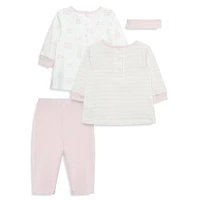 Baby Girl's Charms 4-Piece Organic Cotton Day Set